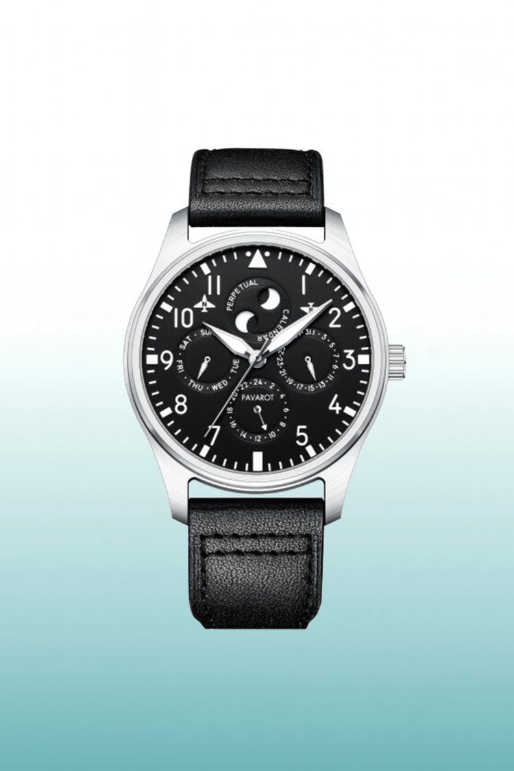 Perpetual Black Classic Moonphase Watch