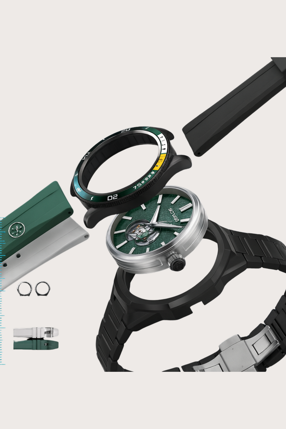 Zivanche Swiss | ROSDN G2218 Silver Black Automatic Mechanical Watch
