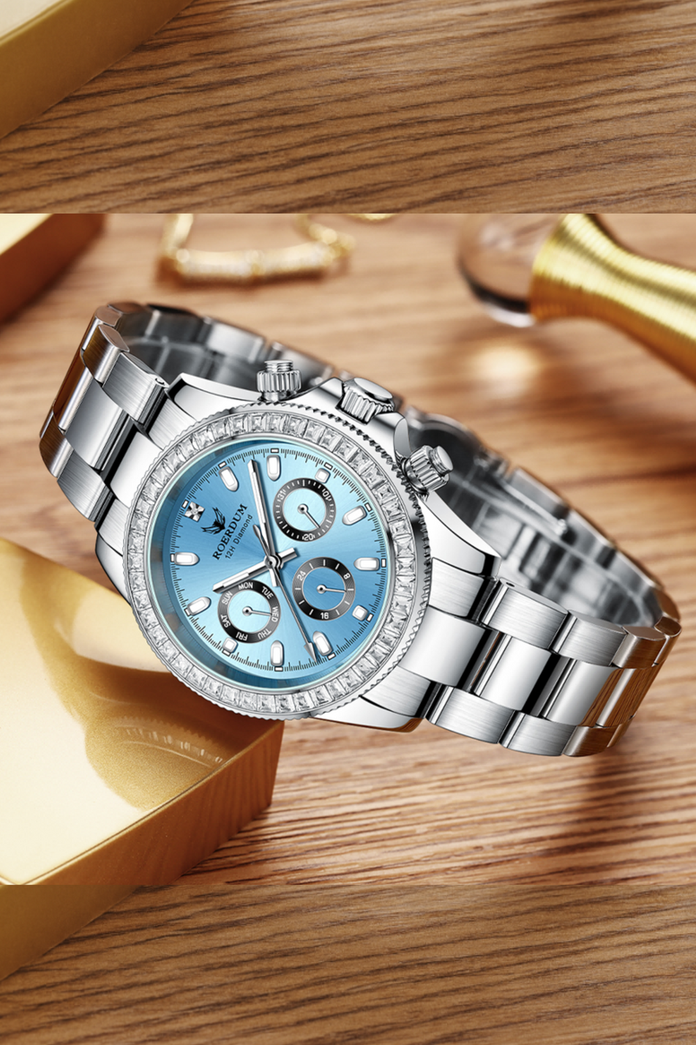 Ice Blue Daytona| Silver Blue Fully Automatic Watch| A  Roerdum Edition - (41070744)