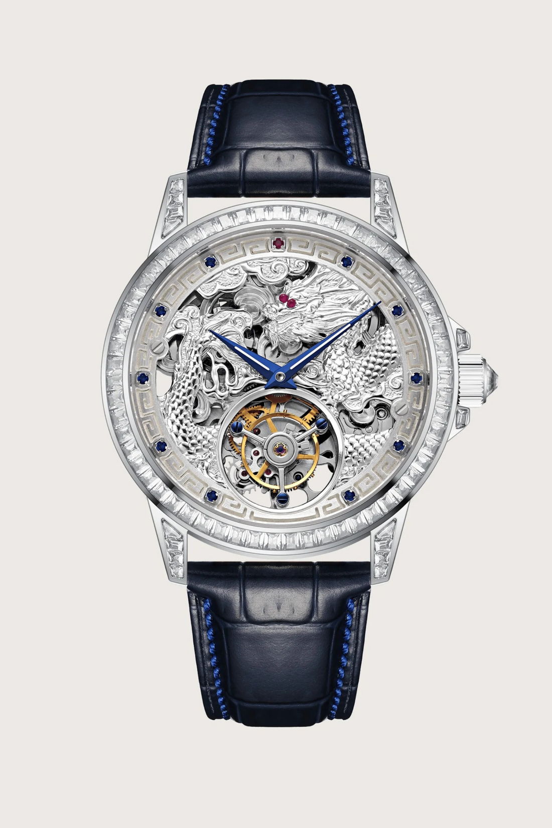 Master Series Zivanche Mclaro Edition The Supreme Ruler Watch with Butterfly Buckle-Real Rubies and Sapphires | Limited to 150 Pcs