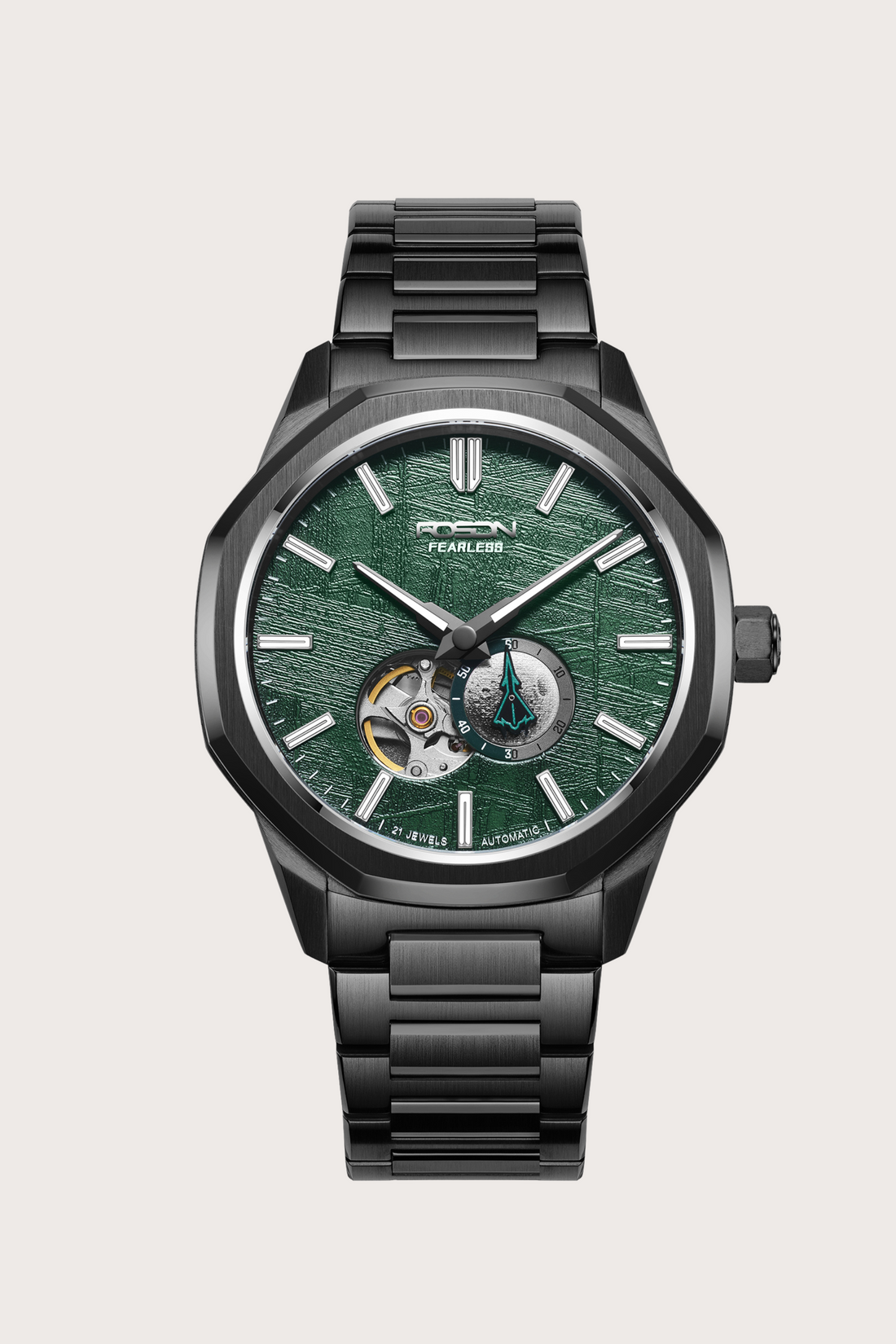 Zivanche Swiss | ROSDN G2218 Silver Black Automatic Mechanical Watch