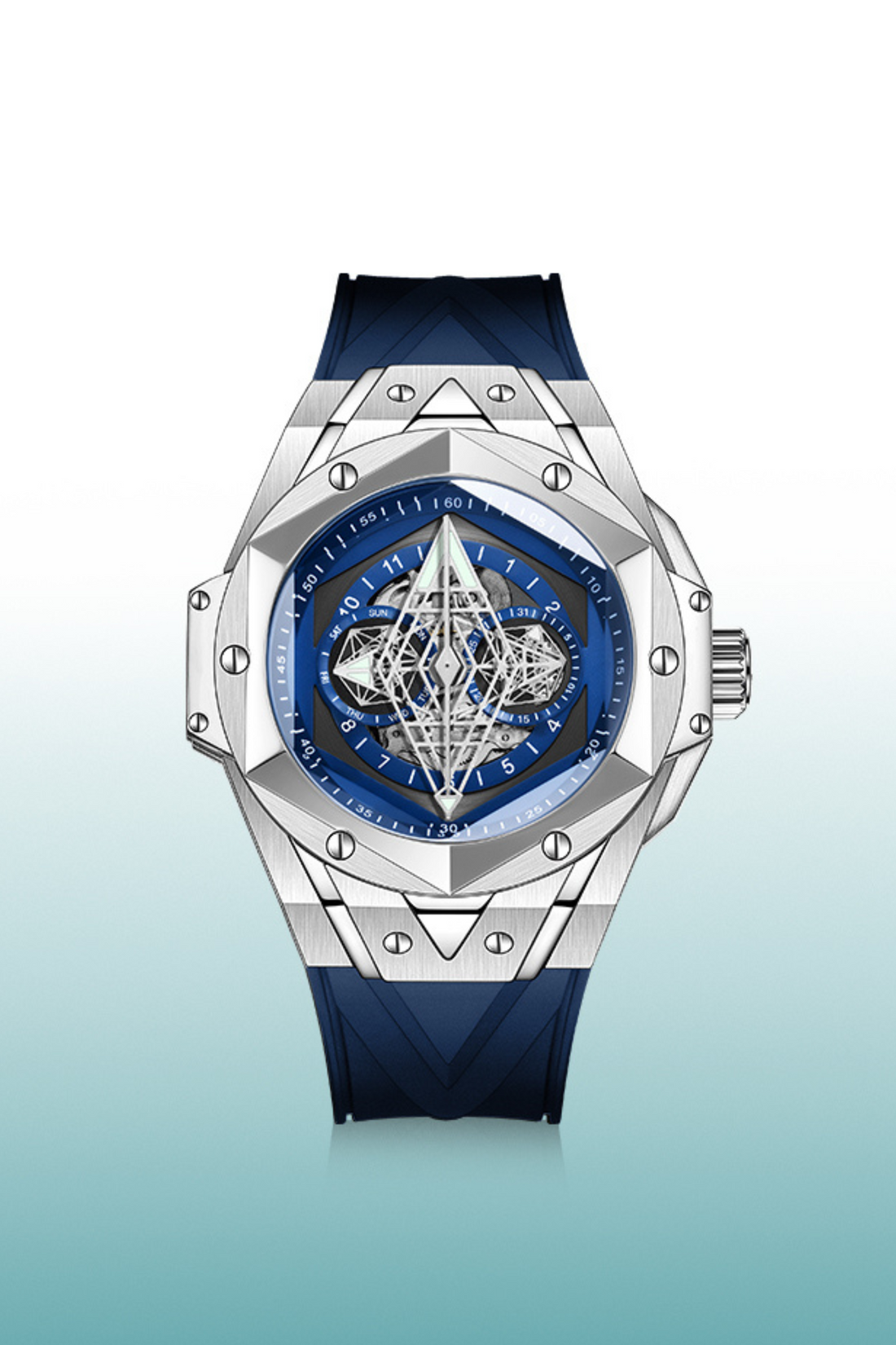 Illuminati - Eye of Demon Blue Analog Mechanical Movement Dalkommwatch Watch