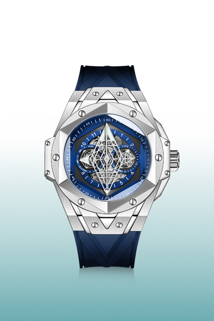 Illuminati - Eye of Demon Blue Analog Mechanical Movement Dalkommwatch Watch