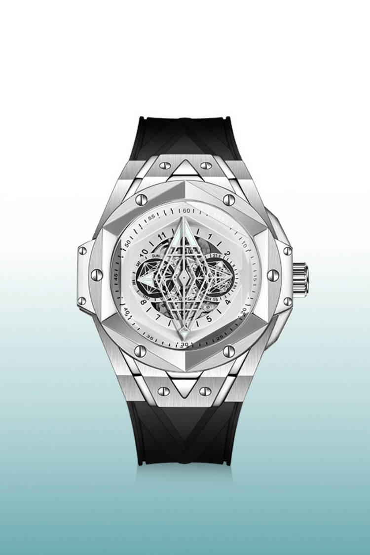 Illuminati - Eye of Demon Silver Analog Mechanical Movement Dalkommwatch Watch