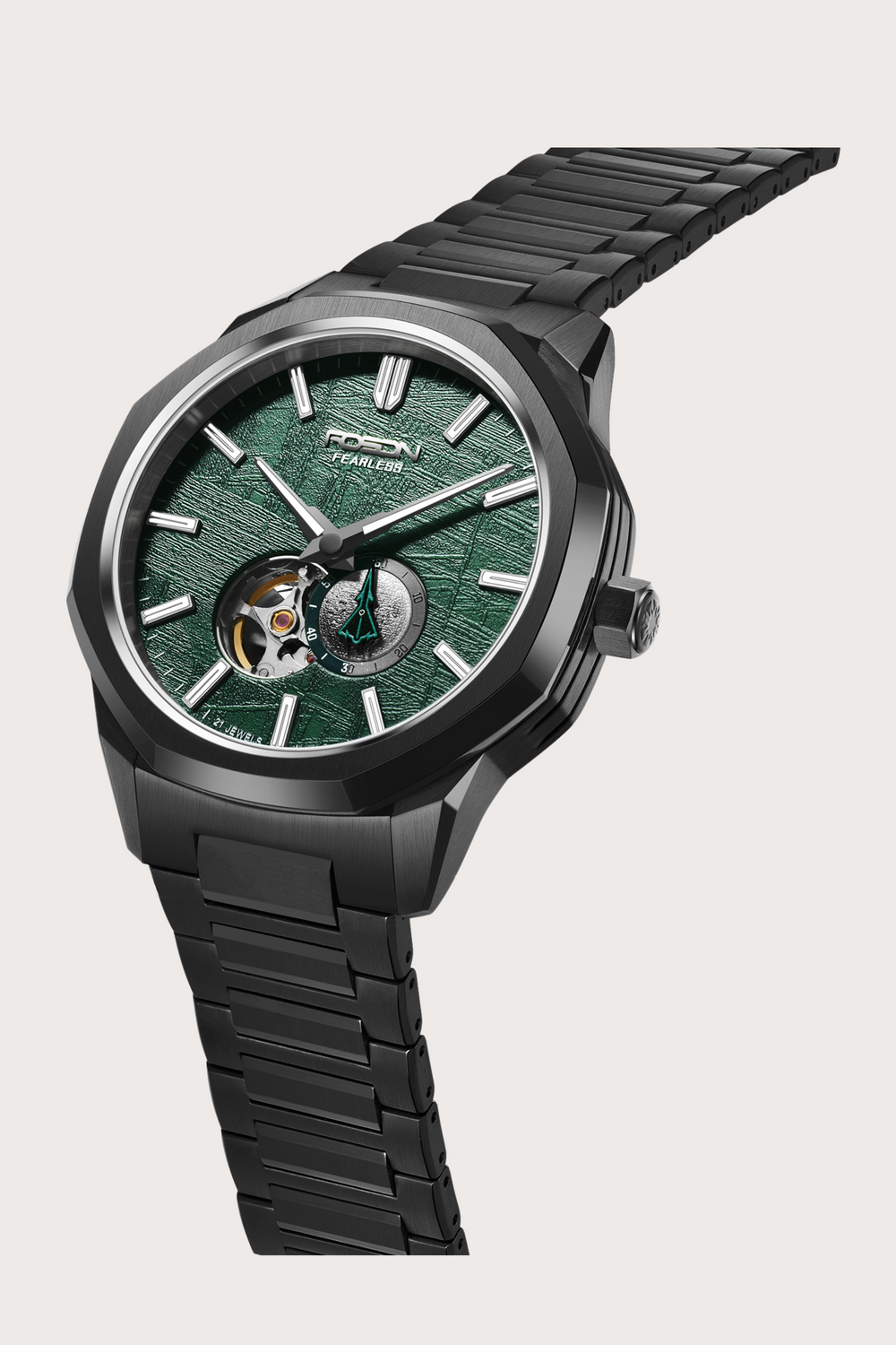 Zivanche Swiss | ROSDN G2218 Silver Black Automatic Mechanical Watch
