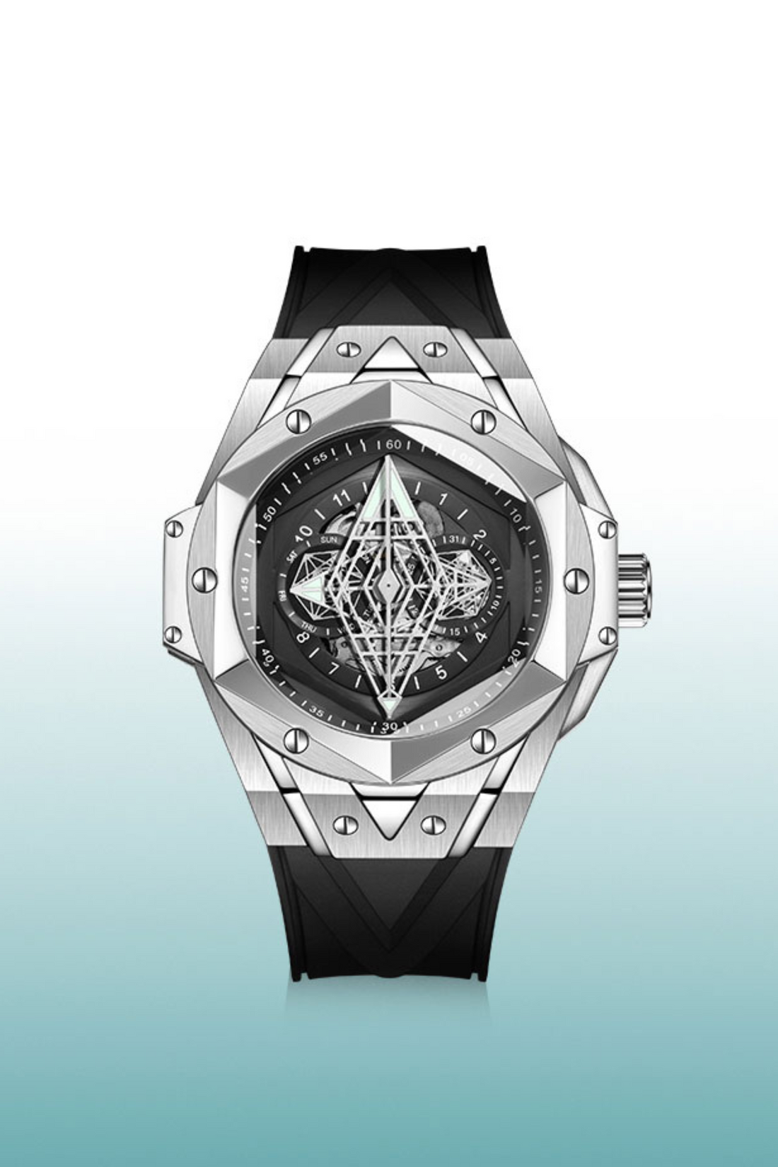 Illuminati - Eye of Demon Black Analog Mechanical Movement Dalkommwatch Watch