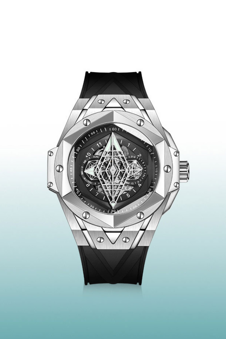 Illuminati - Eye of Demon Black Analog Mechanical Movement Dalkommwatch Watch