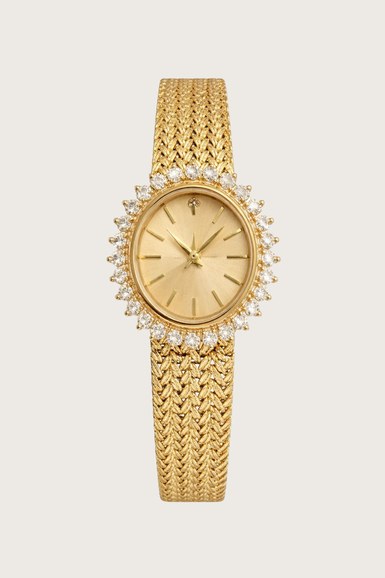 The Crown Jewel | Golden Diamond Oval Watch - (ZIVOVCWJWGLDDMD0103)