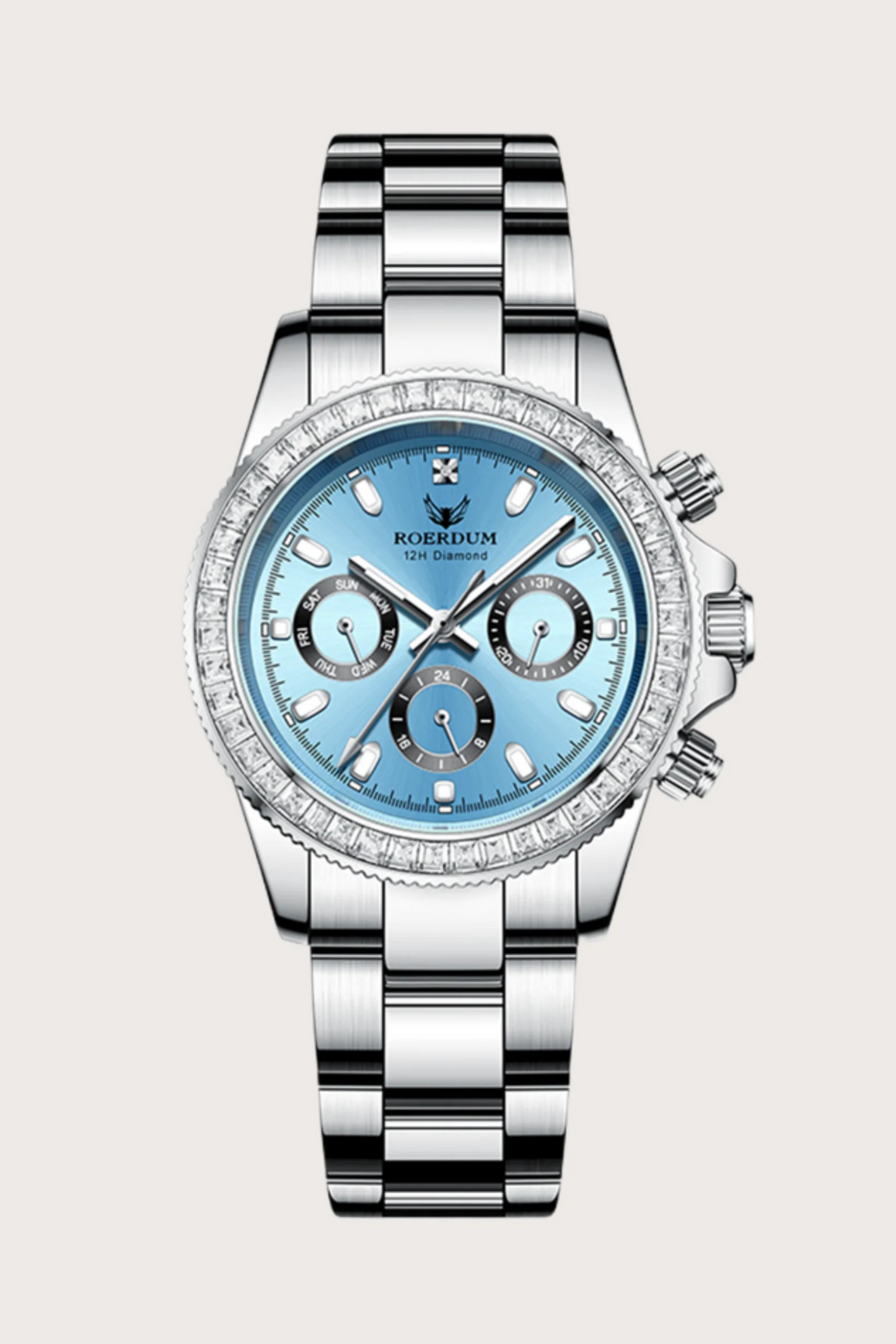Ice Blue Daytona| Silver Blue Fully Automatic Watch| A  Roerdum Edition - (41070744)