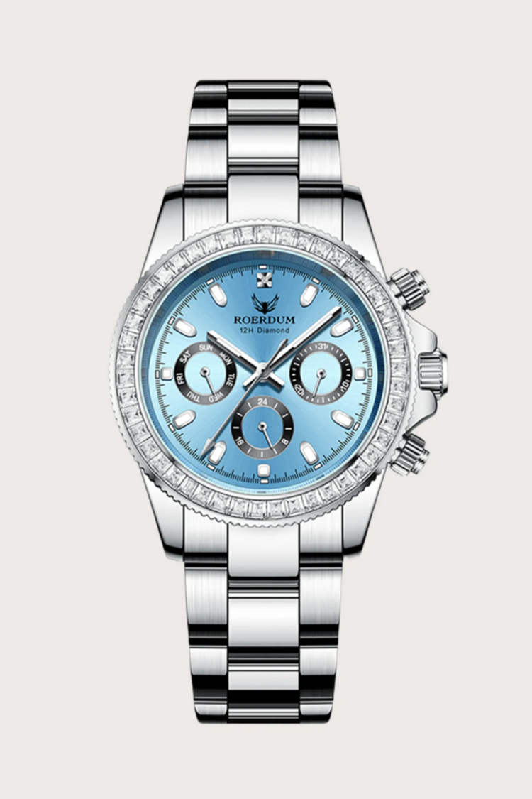 Ice Blue Daytona| Silver Blue Fully Automatic Watch| A  Roerdum Edition - (41070744)