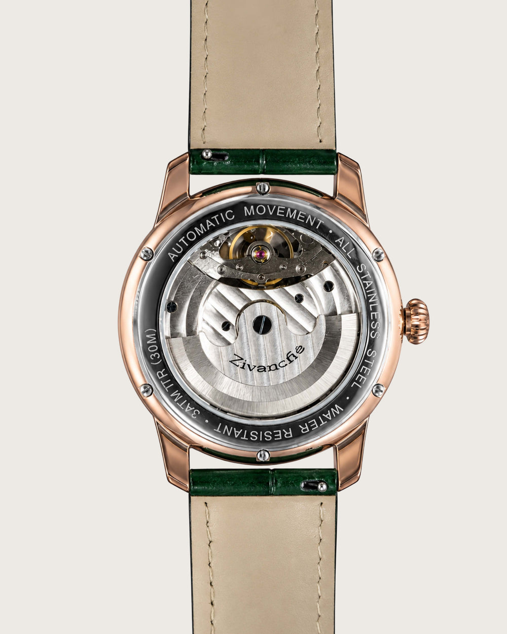 PandaVerse | Nature-Inspired Rose Gold Green | Fully Automatic Watch - (ZIVROPDVSGR0147)