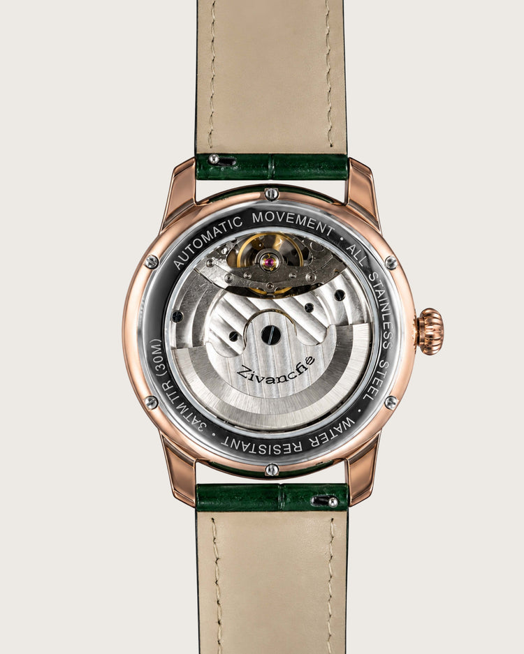 PandaVerse | Nature-Inspired Rose Gold Green | Fully Automatic Watch - (ZIVROPDVSGR0147)