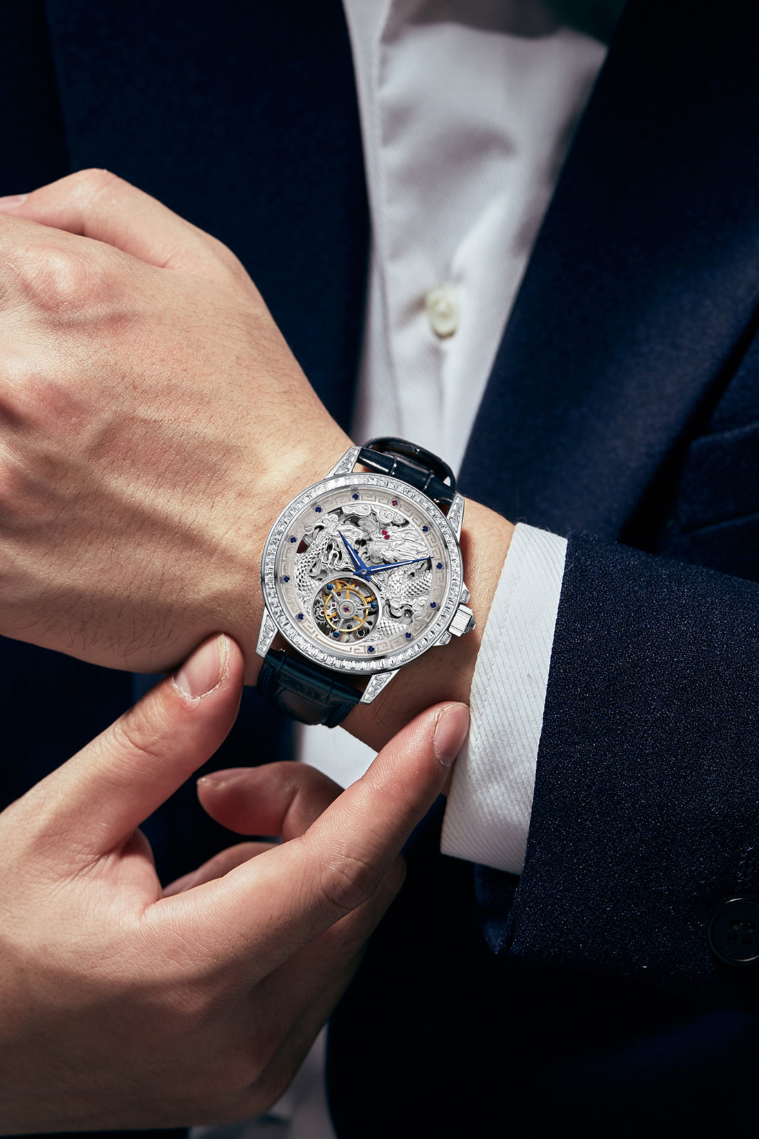 Master Series Zivanche Mclaro Edition The Supreme Ruler Watch with Butterfly Buckle-Real Rubies and Sapphires | Limited to 150 Pcs