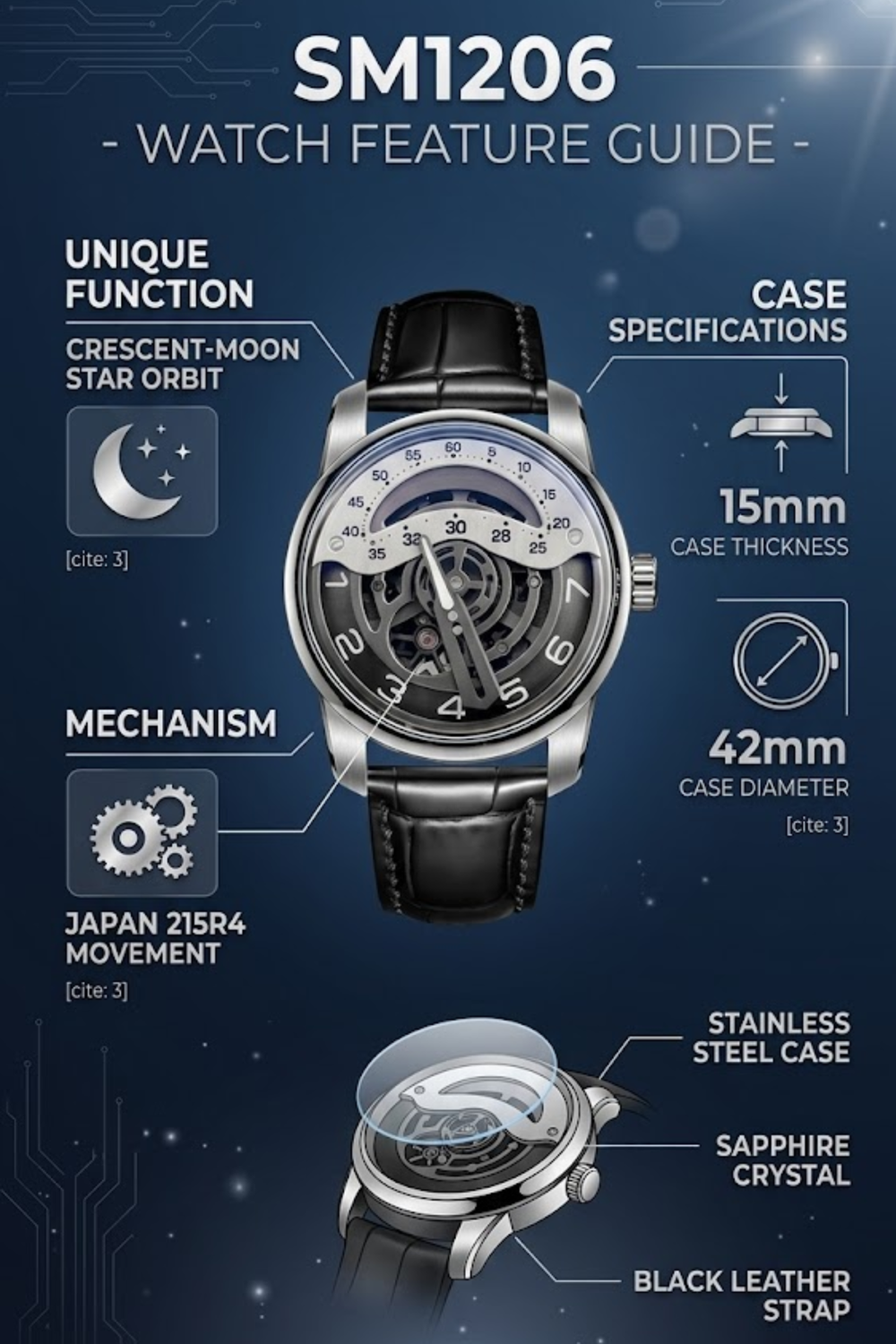 Crescent Orbit Celestial Dial Masterpiece Watch