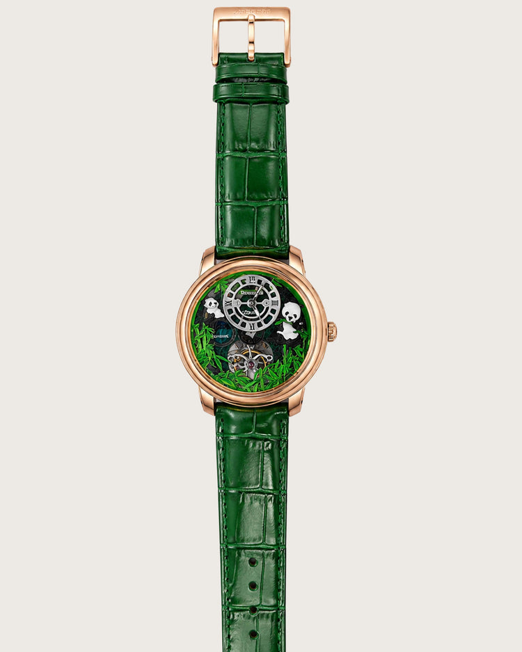 PandaVerse | Nature-Inspired Rose Gold Green | Fully Automatic Watch - (ZIVROPDVSGR0147)