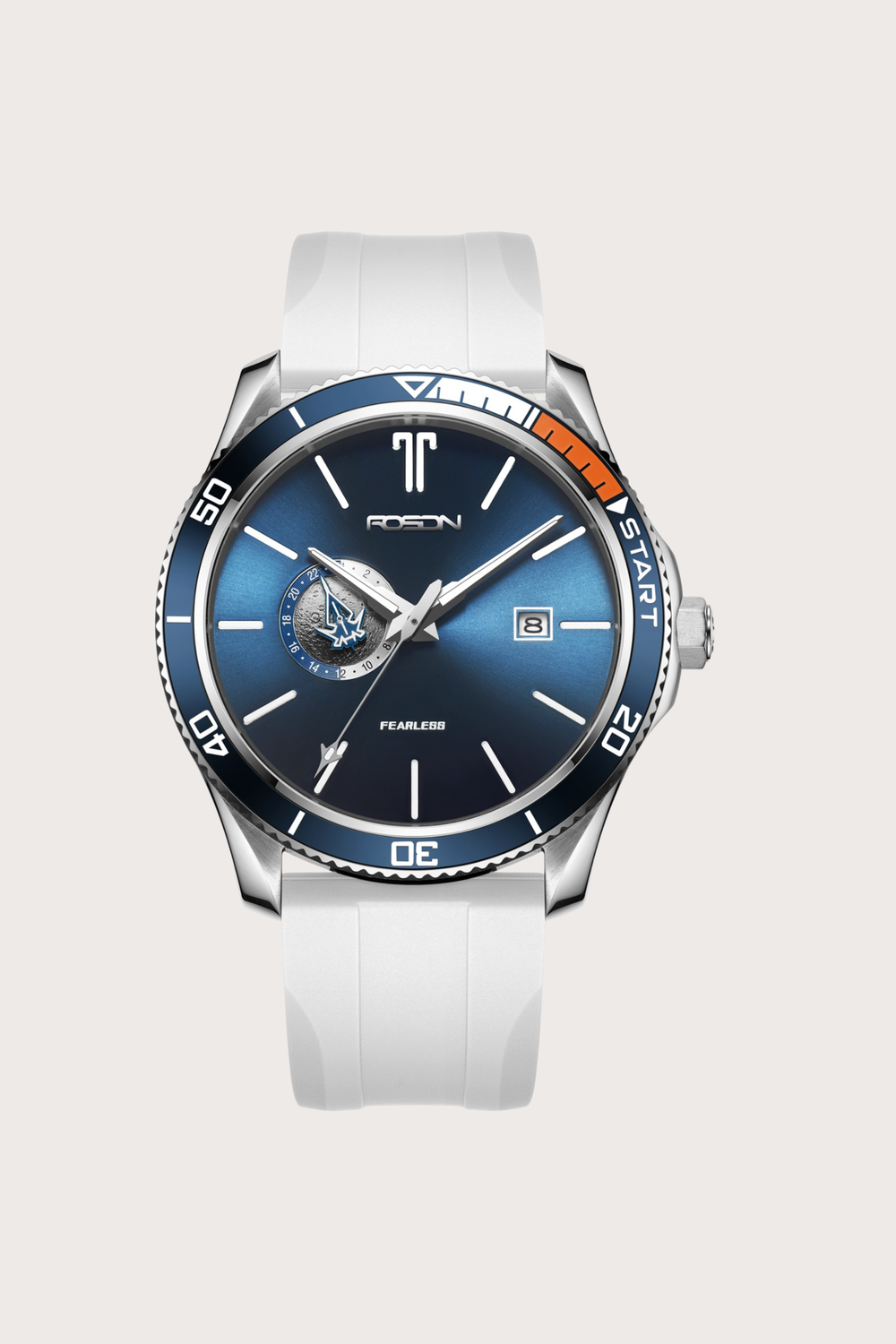Zivanche Swiss | Rosdn G2221 White and Blue Automatic Mechanical Watch