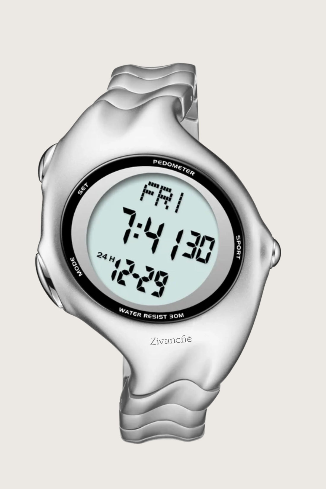 Terminator | Silver White Digital Watch