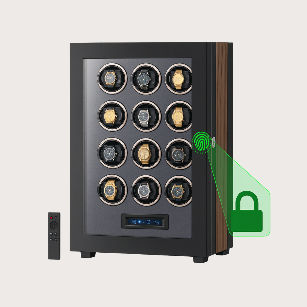 Zivanche LT-2612BMA-FP Watch Winder with Fingerprint Lock Register upto 20 fingerprints