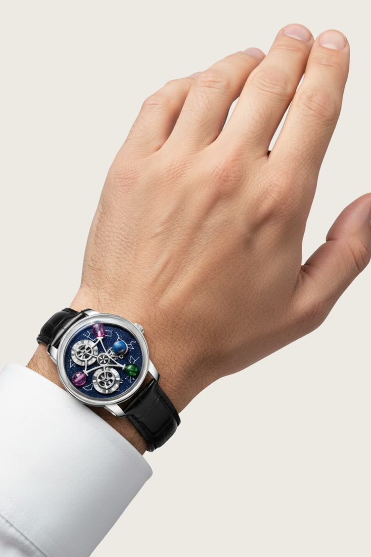 Galactic Black Gemstone Multi-Orbit Astral Timepiece - (44219700)