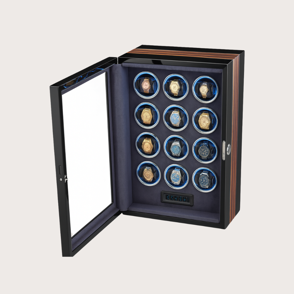 Zivanche LT-2612BMA-FP Watch Winder with Fingerprint Lock Register upto 20 fingerprints