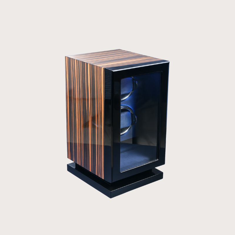 Zivanche LT-2602BMA-FP Luxury Watch Winder Box Automatic Built-in Led Light Touch Screen Fingerprint Watch Winder in 2 Slot