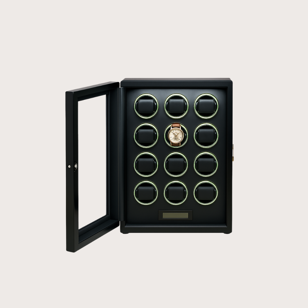 Zivanche LT-2612BHB-FP Watch Winder with Fingerprint Lock Register upto 20 fingerprints