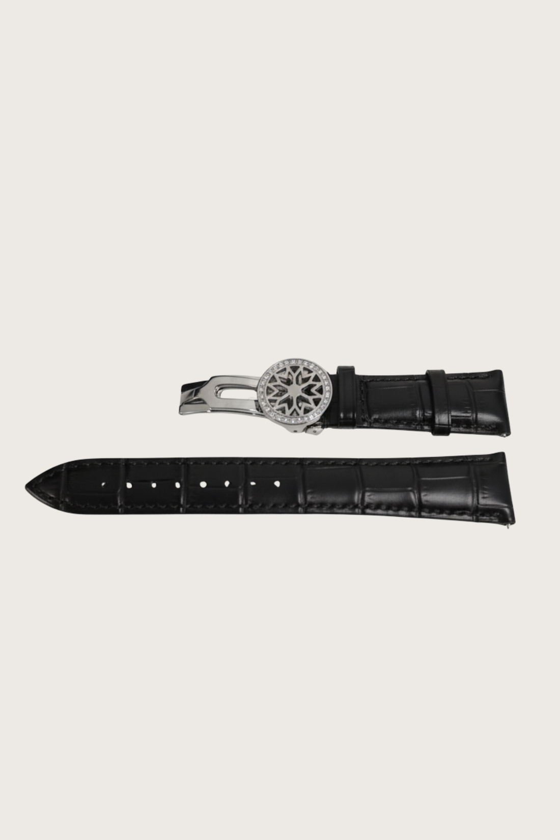 Zivanche |Black Strap with Silver Folding Clasp
