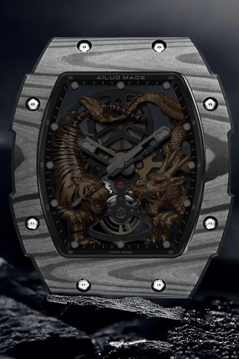Men's Watch G6618 – Dragon & Tiger Edition Black Watch