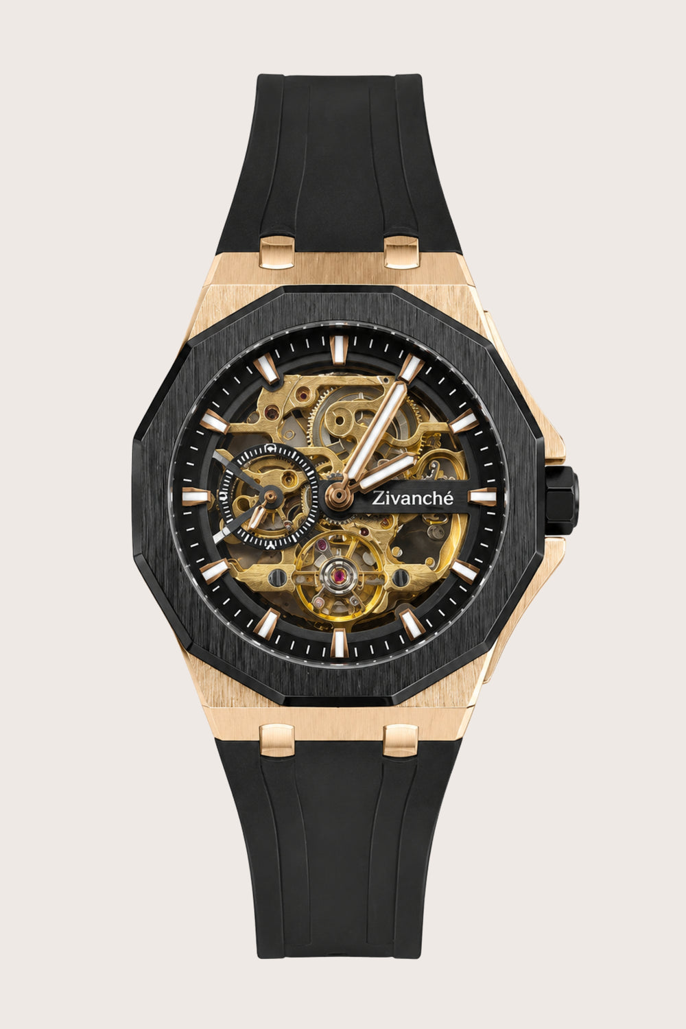 Aurum Apex Black Rose Gold Automatic Watch (45530675)