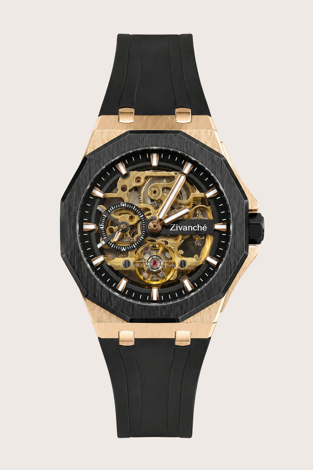 Aurum Apex Black Rose Gold Automatic Watch (45530675)