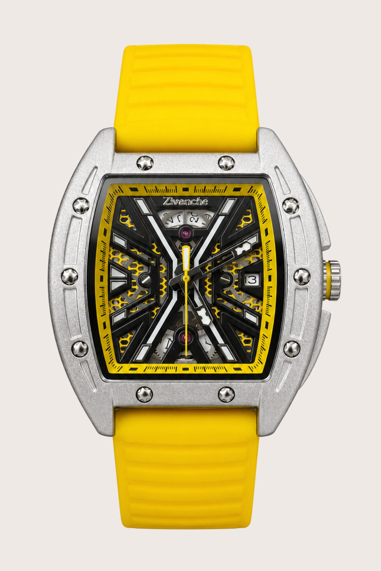 Hypervolt Silver Yellow Automatic Watch
