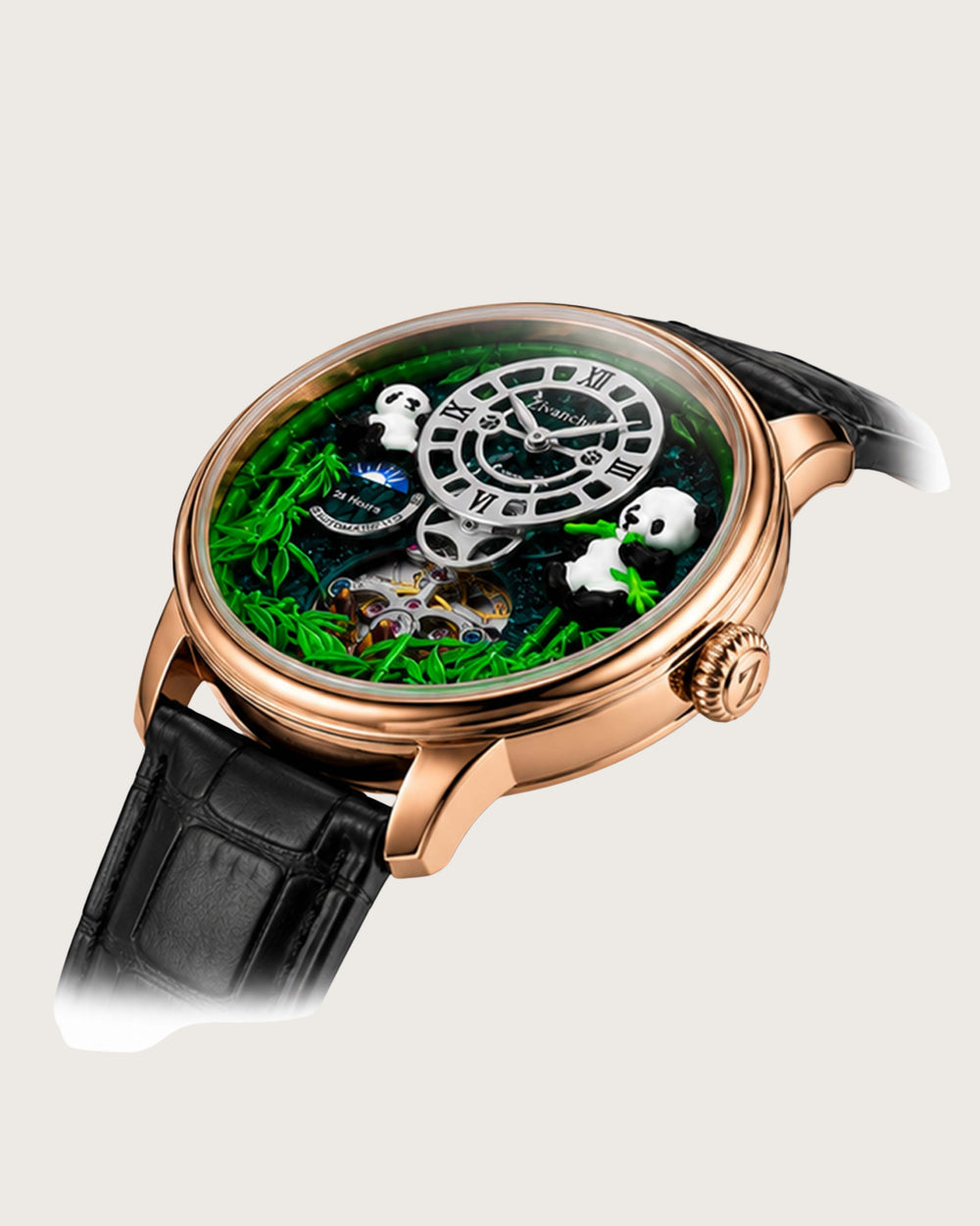 PandaVerse | Nature-Inspired Rose Gold Black | Fully Automatic Watch (42637478)