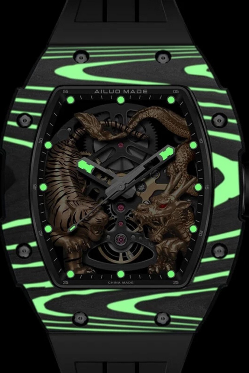 Men's Watch G6618 – Dragon & Tiger Edition Black Watch