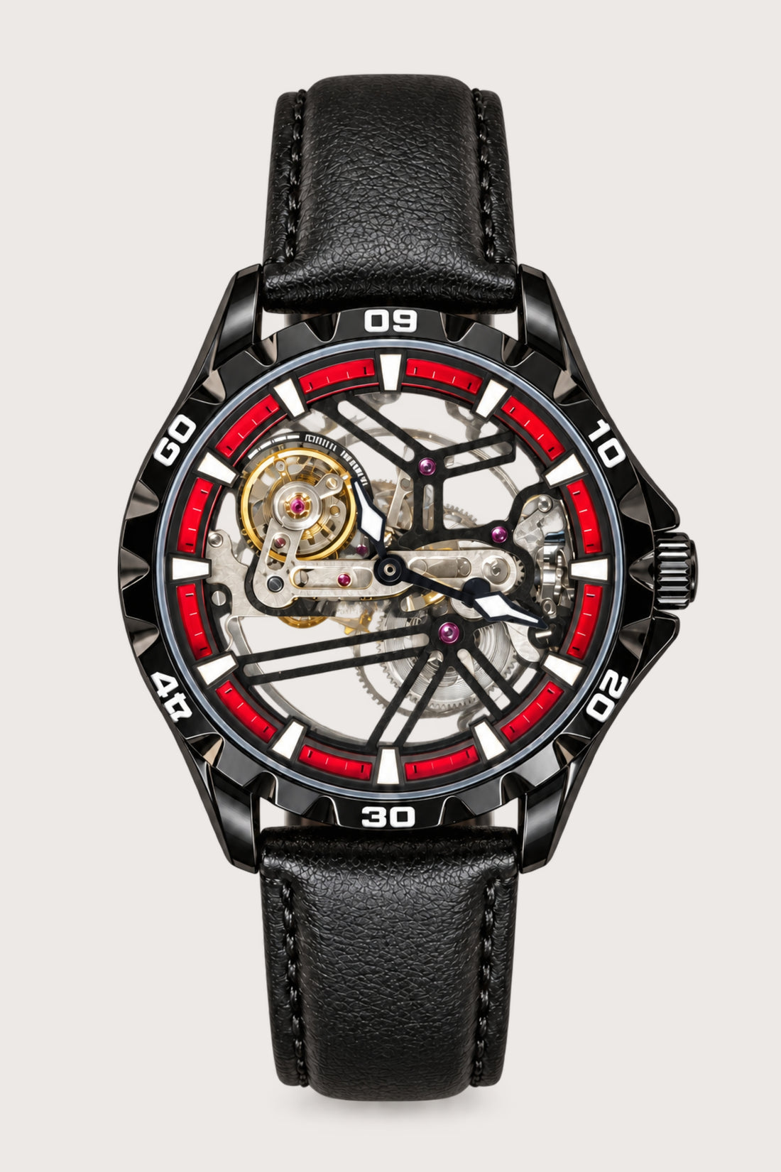 Zivanché Crimson Circuit Black Skeleton Automatic Watch