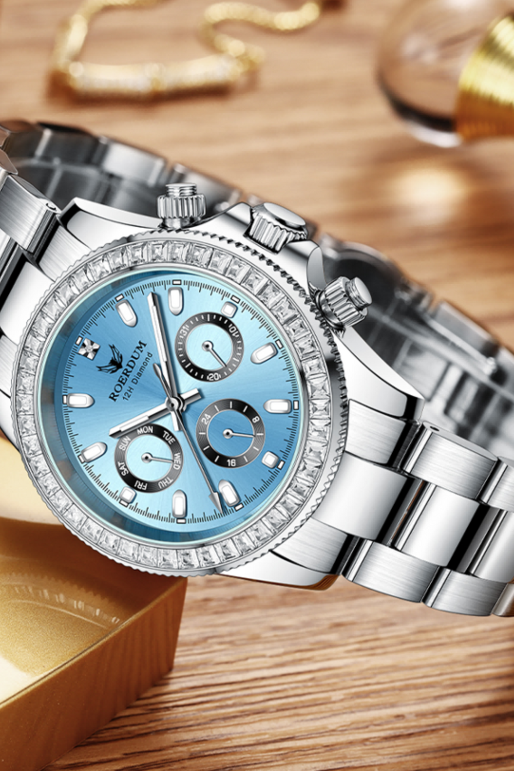 Ice Blue Daytona| Silver Blue Fully Automatic Watch| A  Roerdum Edition - (41070744)