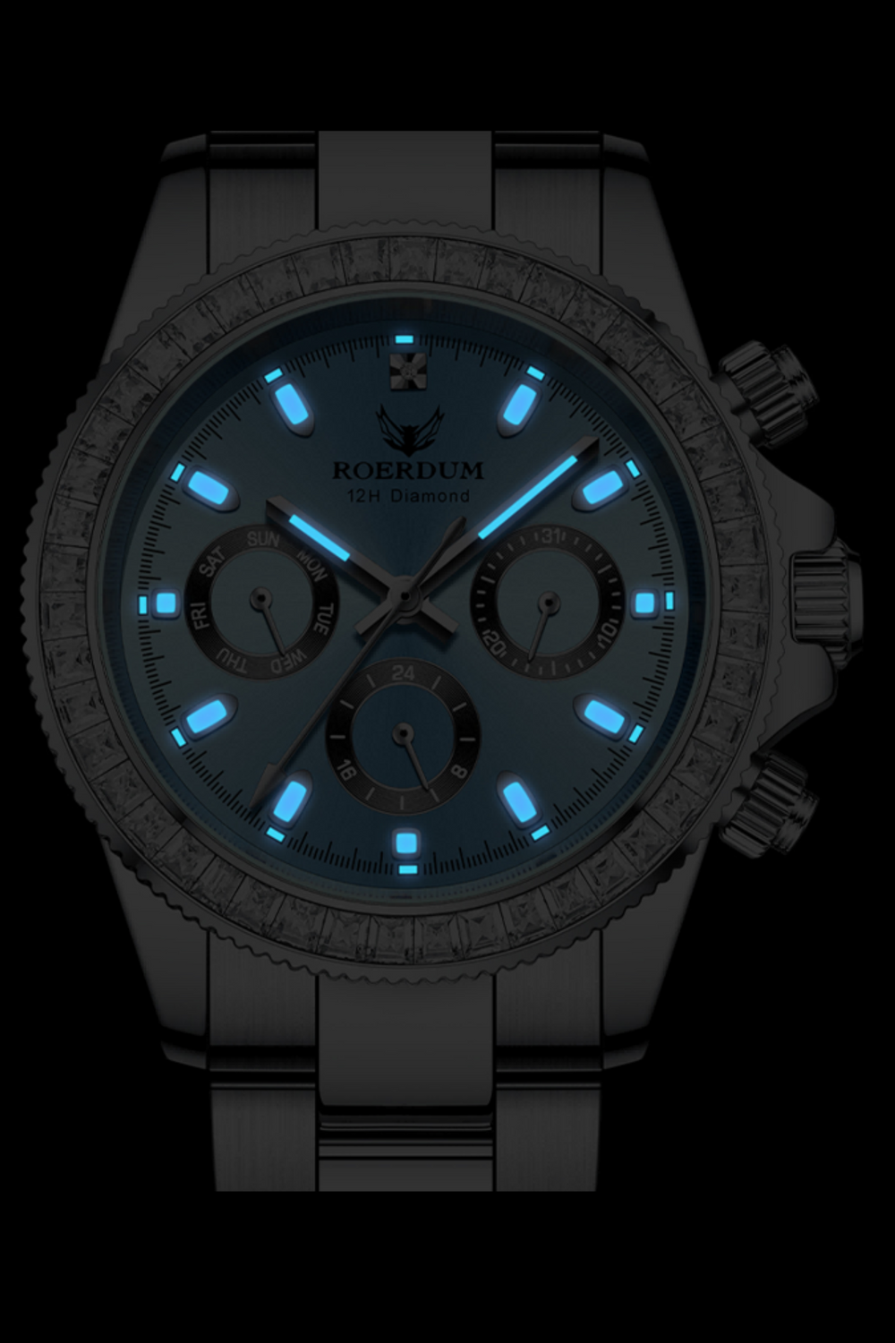 Ice Blue Daytona| Silver Blue Fully Automatic Watch| A  Roerdum Edition - (41070744)