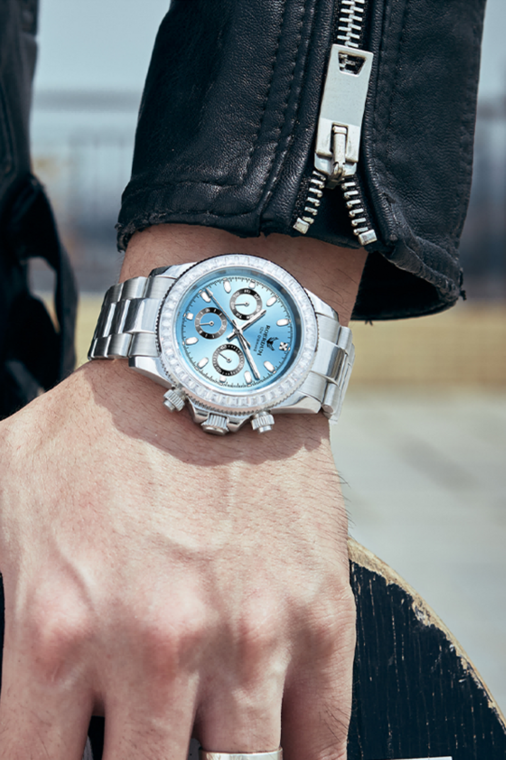 Ice Blue Daytona| Silver Blue Fully Automatic Watch| A  Roerdum Edition - (41070744)
