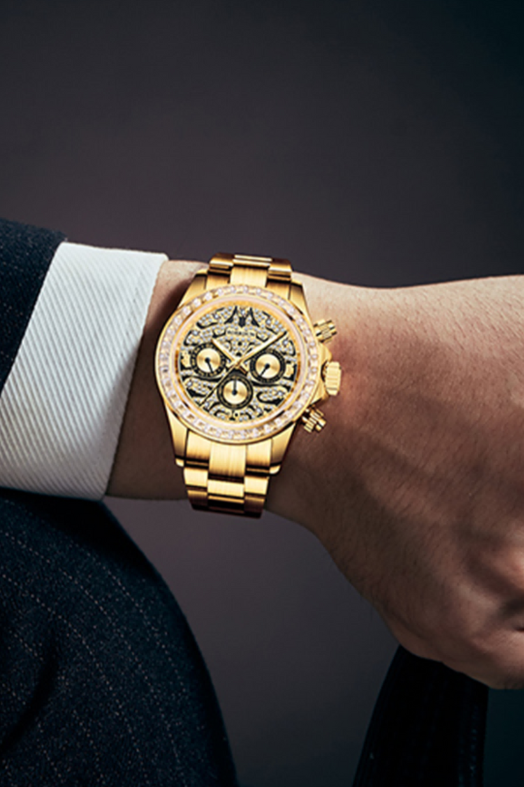 Tiger Daytona| Golden Black Fully Automatic Watch | A Roerdum Edition - (39907731)