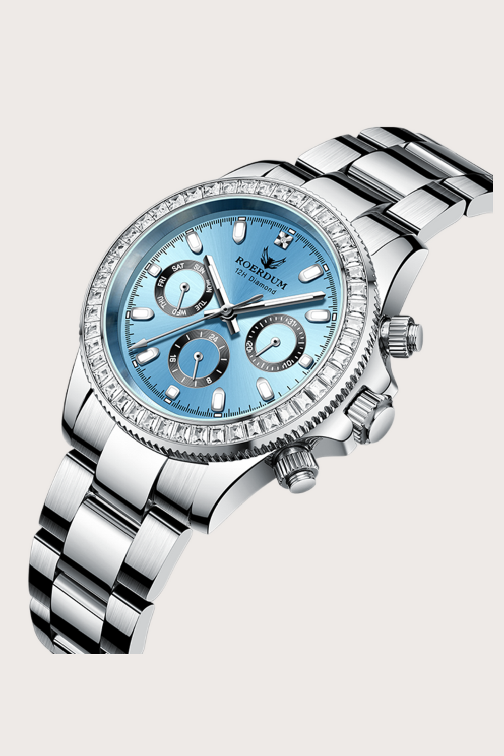Ice Blue Daytona| Silver Blue Fully Automatic Watch| A  Roerdum Edition - (41070744)