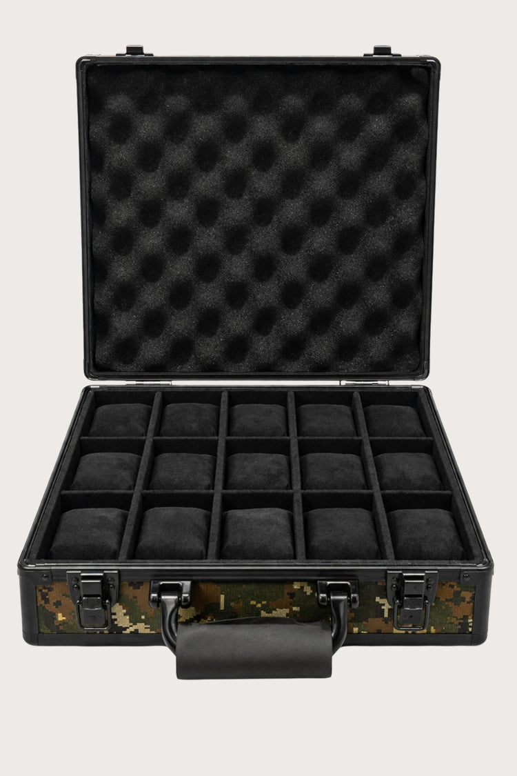Luxury Watch Case - 15 SLOTS ARMY GREEN WATCH SUITCASE