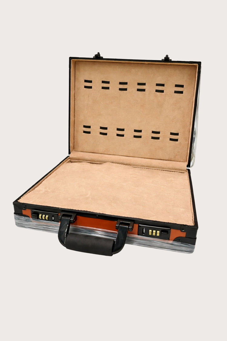 Luxury Watch Case - 24 SLOT ORANGE WATCH SUITCASE