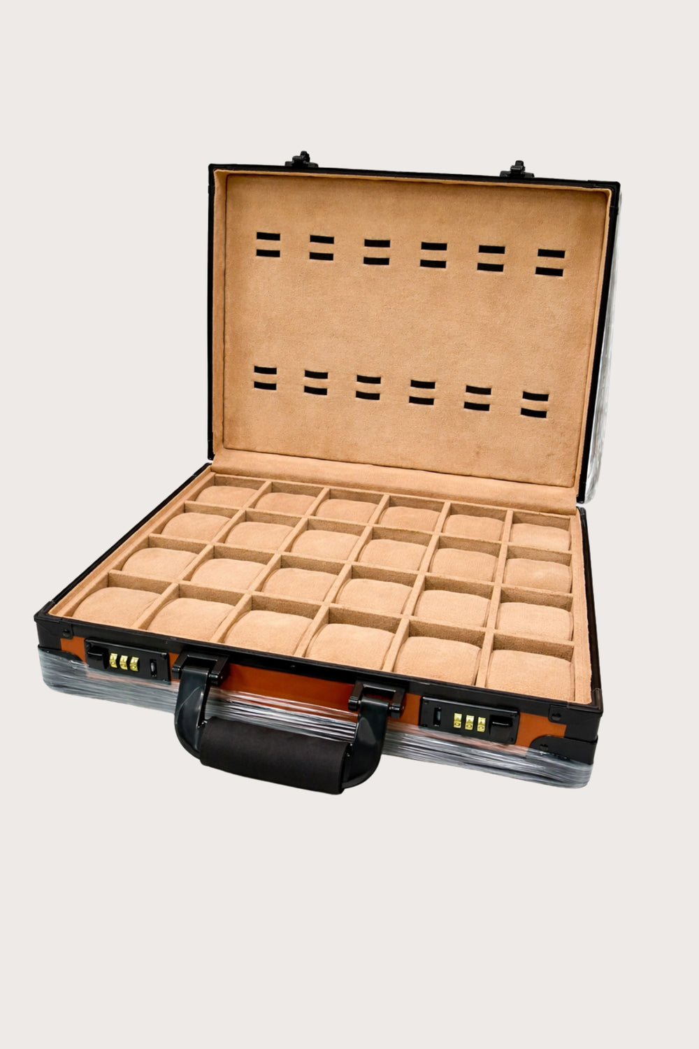Luxury Watch Case - 24 SLOT ORANGE WATCH SUITCASE