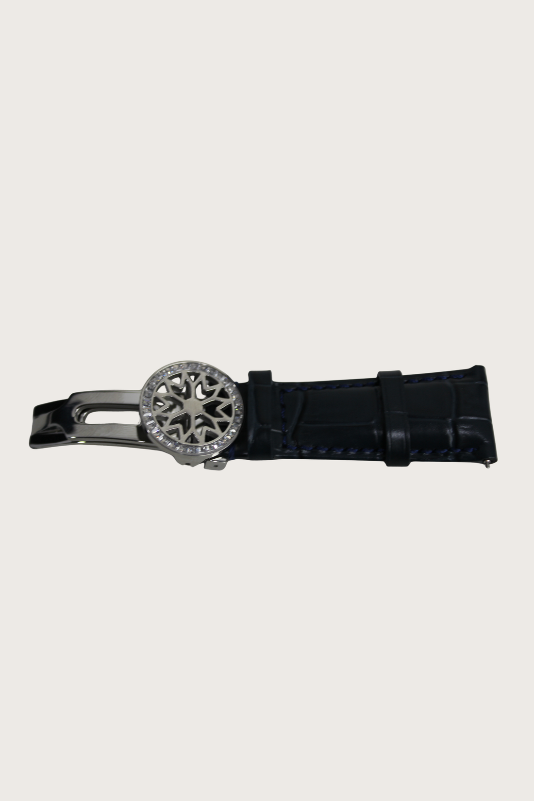 Zivanche |Black Strap with Silver Folding Clasp