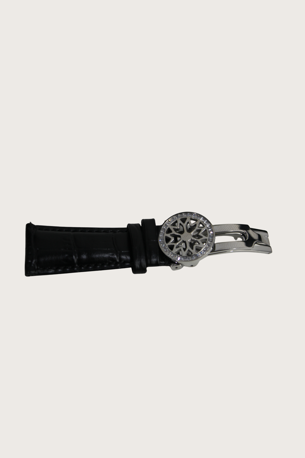 Zivanche |Black Strap with Silver Folding Clasp
