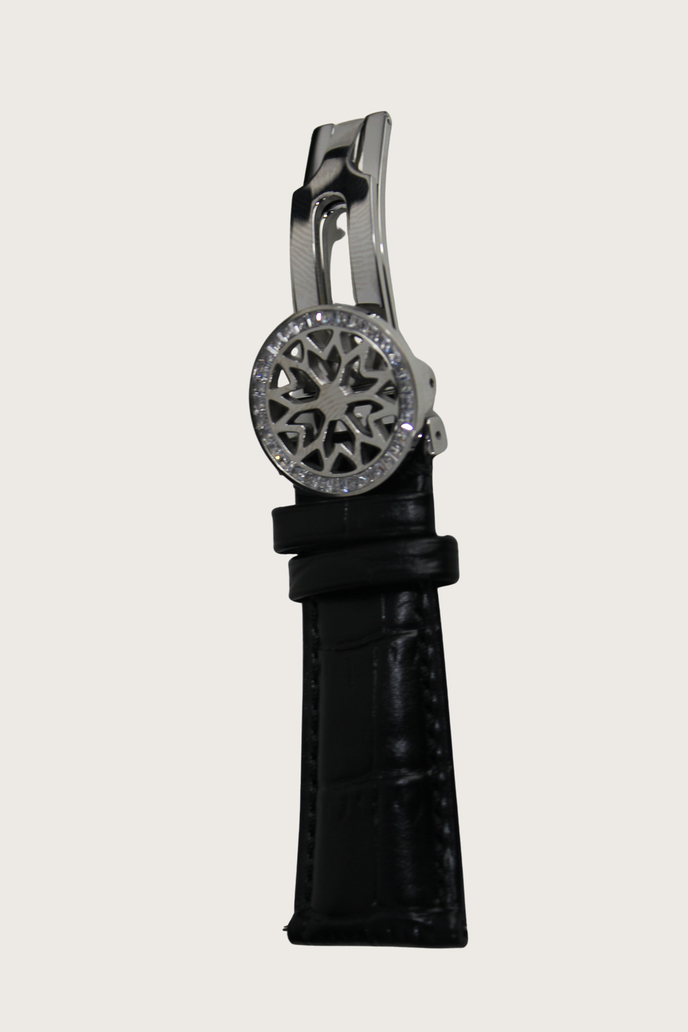 Zivanche |Black Strap with Silver Folding Clasp