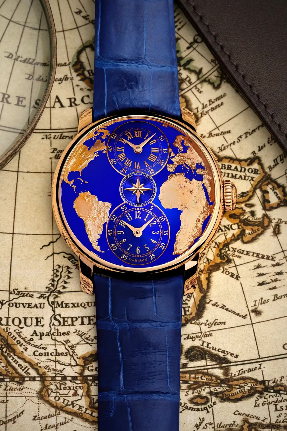 Empire of Time | Blue Rose Gold World Automatic Watch - (39907754)