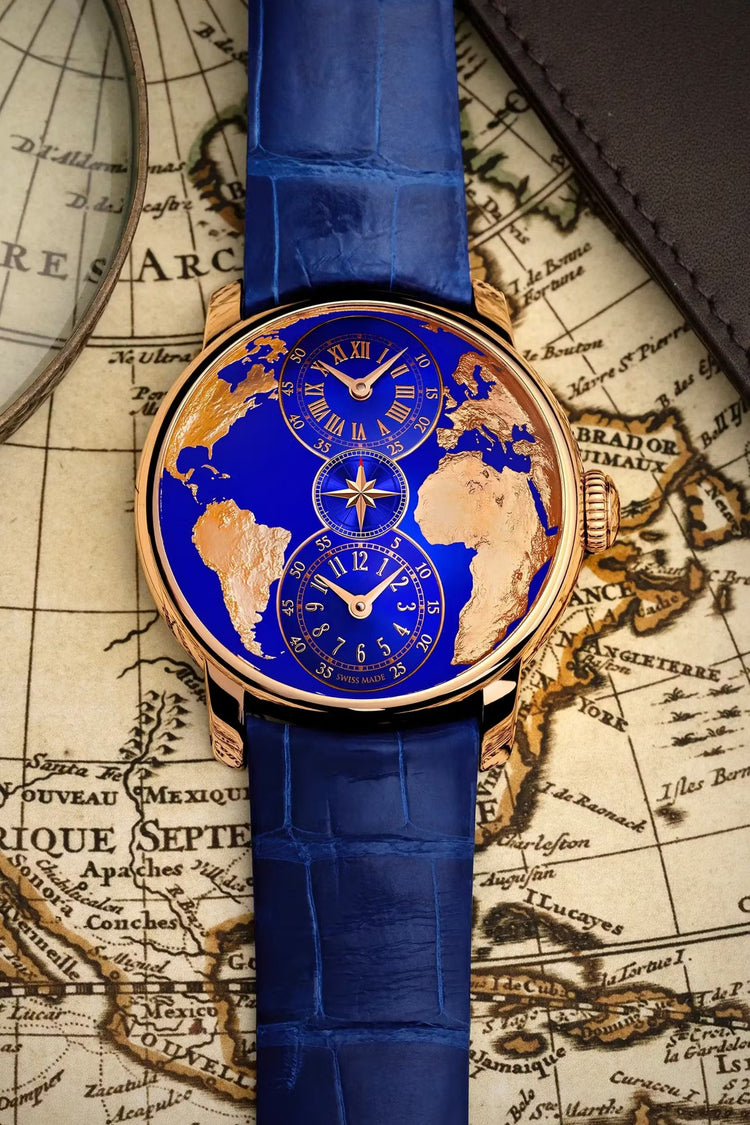 Empire of Time | Blue Rose Gold World Automatic Watch - (39907754)