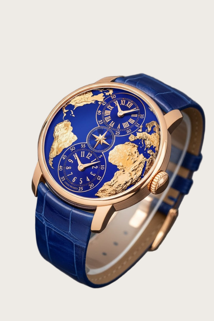 Empire of Time | Blue Rose Gold World Automatic Watch - (39907754)