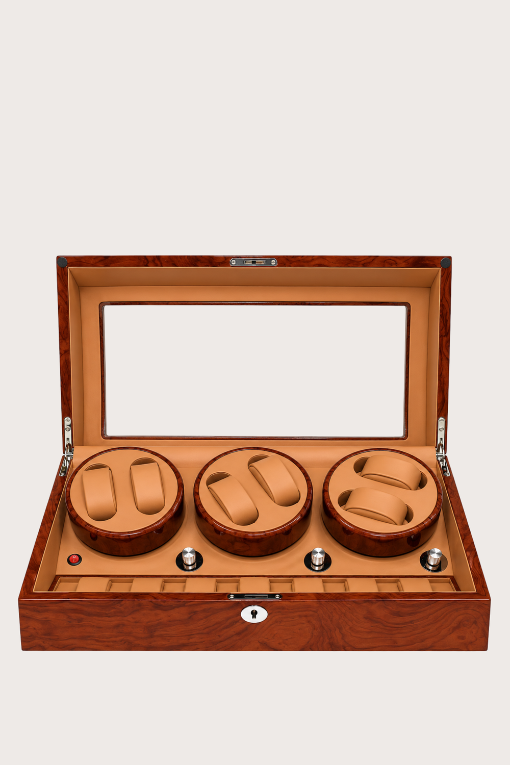 Walnut Triple Horology Masterpiece Watch Winder