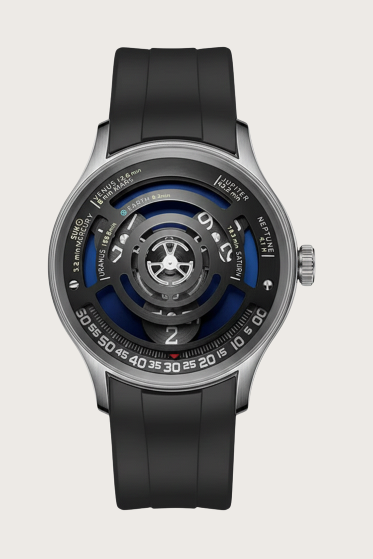 Planetary Orbit  Black Mechanical Watch